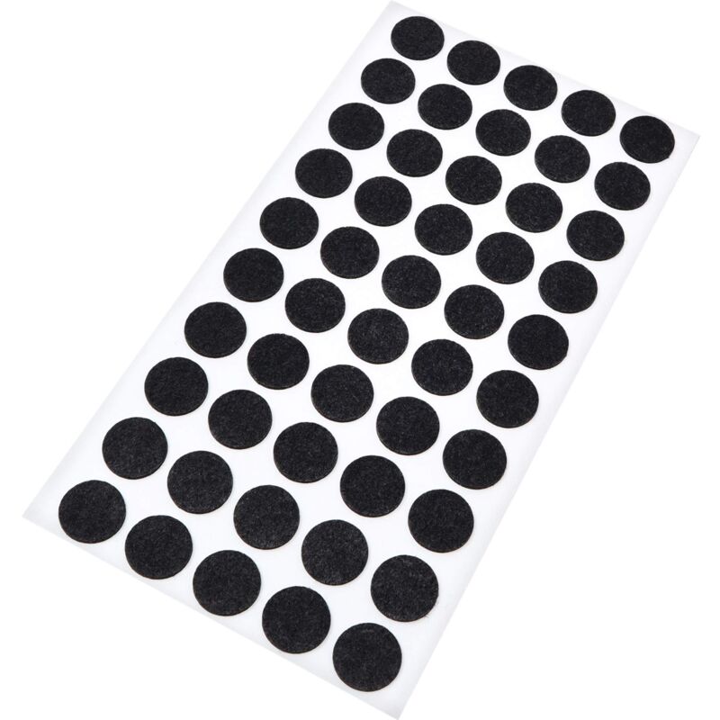 foto del prodotto adsamm 50 x feltrini autoadesivi ultrasottili nero 16 mm rotondo piedini per mobili in feltro extra fine da 1.5 mm di spessore pad protettivi