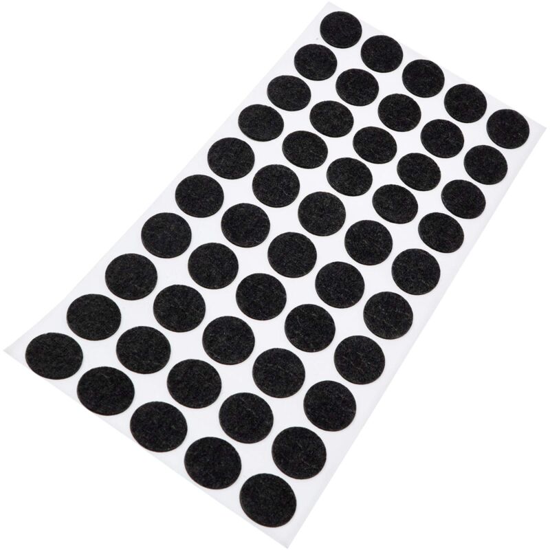 foto del prodotto adsamm 50 x feltrini autoadesivi ultrasottili nero 20 mm rotondo piedini per mobili in feltro extra fine da 1.5 mm di spessore pad protettivi