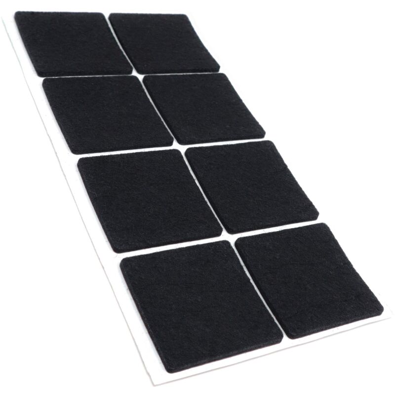 foto del prodotto adsamm 8 x feltrini autoadesivi nero 50x50 mm quadrato piedini per mobili in feltro da 3.5 mm di spessore pad protettivi per arredi