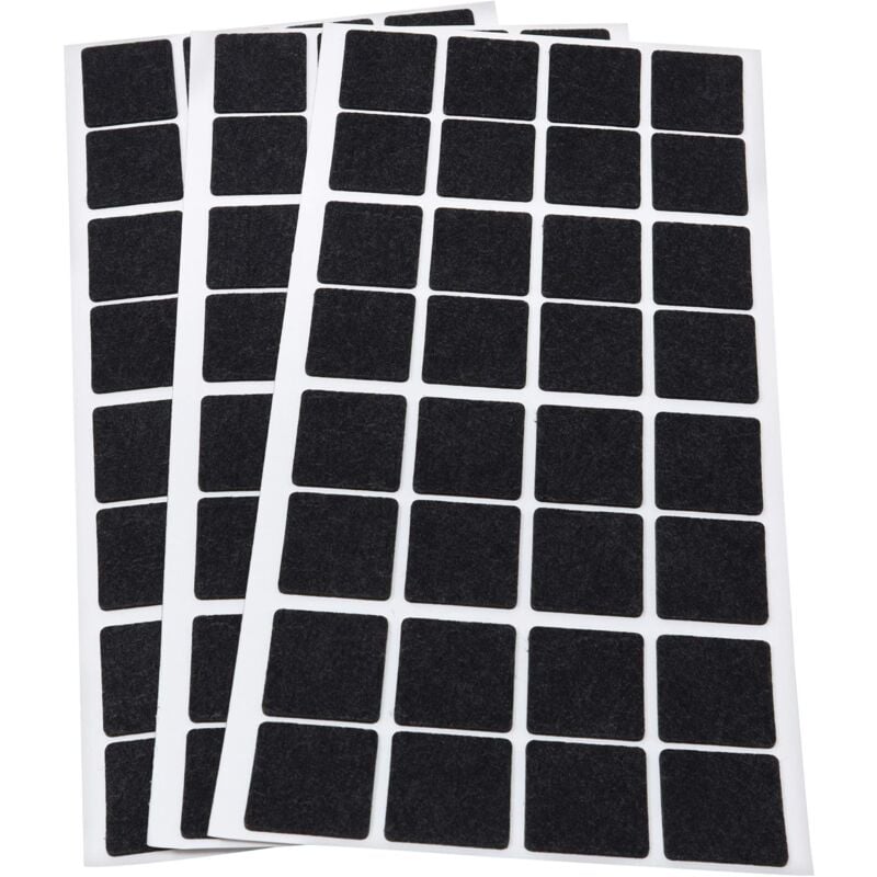 foto del prodotto adsamm 96 x feltrini autoadesivi ultrasottili nero 25x25 mm quadrato piedini per mobili in feltro extra fine da 1.5 mm di spessore pad
