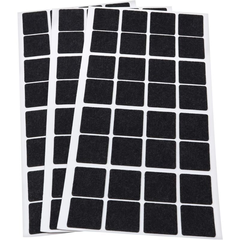 foto del prodotto adsamm® / 96 x feltrini autoadesivi ultrasottili/nero / 25x25 mm/quadrato/piedini per mobili in feltro extra fine da 1.5 mm di spessore/pad protettivi per arredi