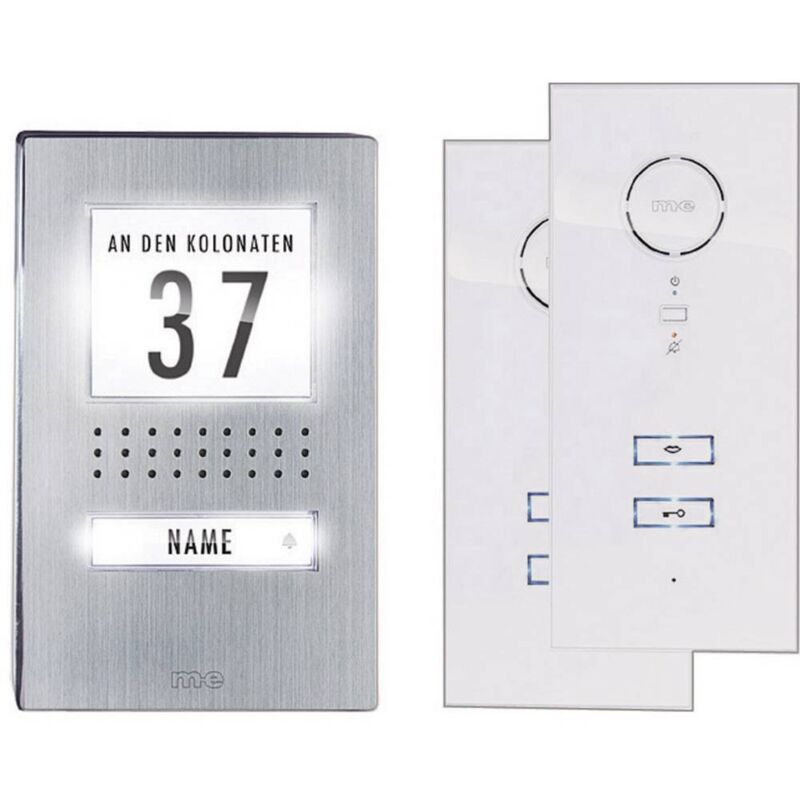 foto del prodotto adv 112 ww vistadoor citofono cablato kit completo casa monofamiliare acciaio inox, bianco m e modern electronics