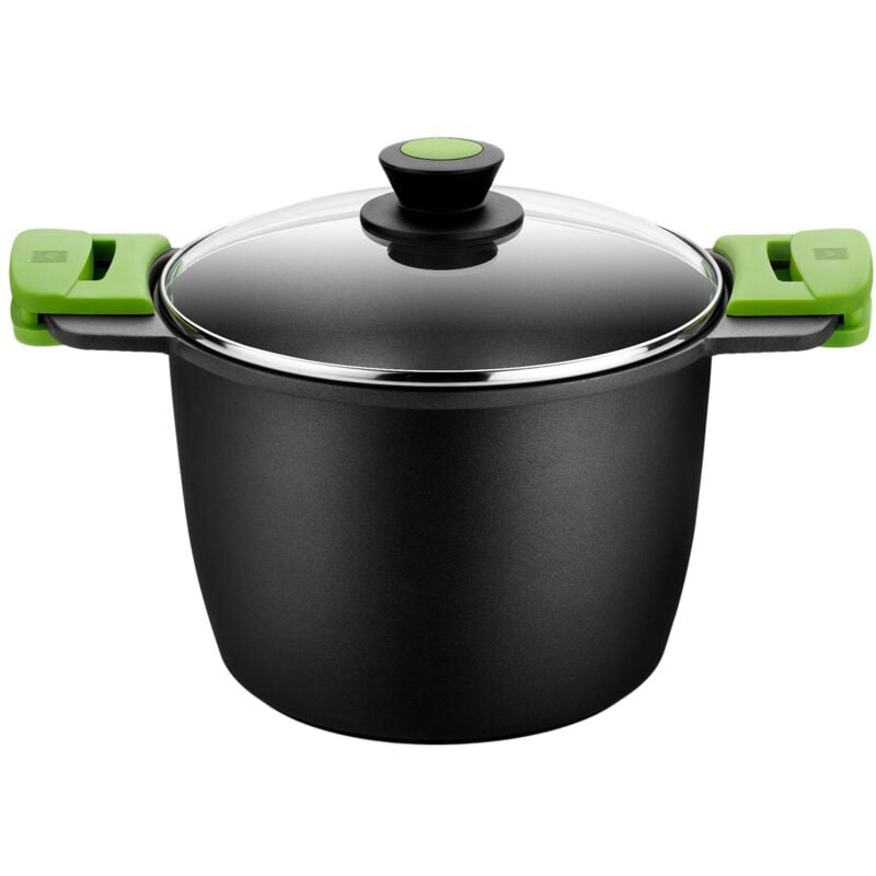 foto del prodotto advanced pentola alta con coperchio in vetro e silicone maniglie, 24 cm bra
