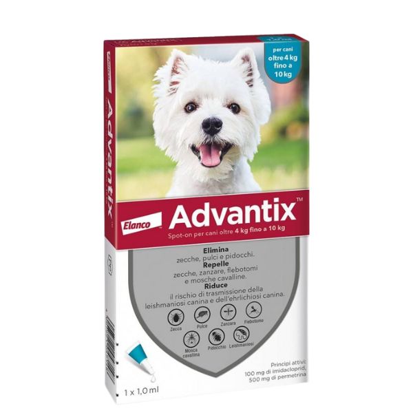 foto del prodotto advantix antiparassitario spot on per cani cani 4 10 kg 1 pipetta antiparassitario per cani 1 ordine scegli lo sconto bzr5 bzr20 200 punti fedelt 