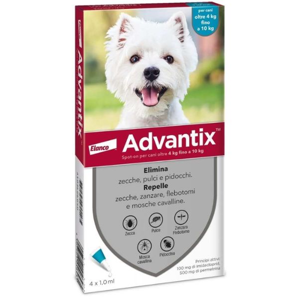 foto del prodotto advantix antiparassitario spot on per cani cani 4 10 kg 4 pipette antiparassitario per cani 1 ordine scegli lo sconto bzr5 bzr20 200 punti fedelt 