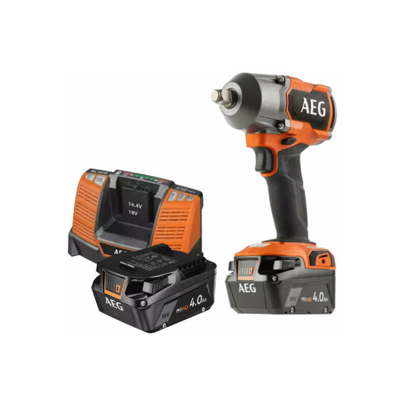 foto del prodotto aeg 18v brushless 700 nm impact driver 2 batterie 4,0 ah 1 caricatore bss18mtf12 402c