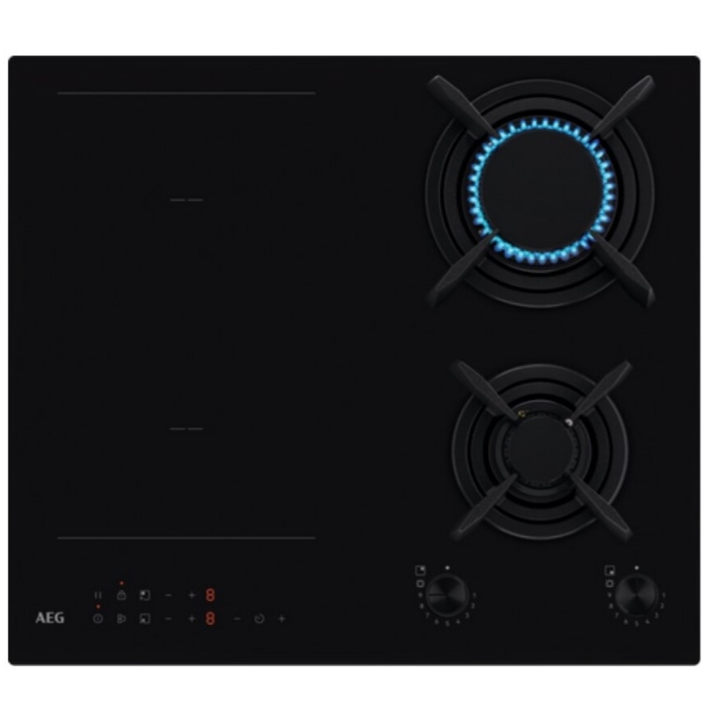 foto del prodotto aeg cn071436dh piano cottura a induzione misto gas ed elettrico da incasso 60 cm nero combi 4 fornello i 