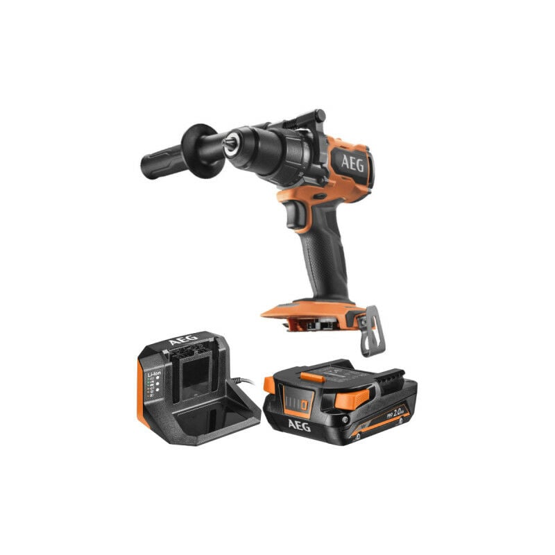 foto del prodotto aeg - confezione trapano a percussione bsb18sbl-0 - 18v brushless - 1 batteria 2.0ah - 1 caricatore - setl1820s