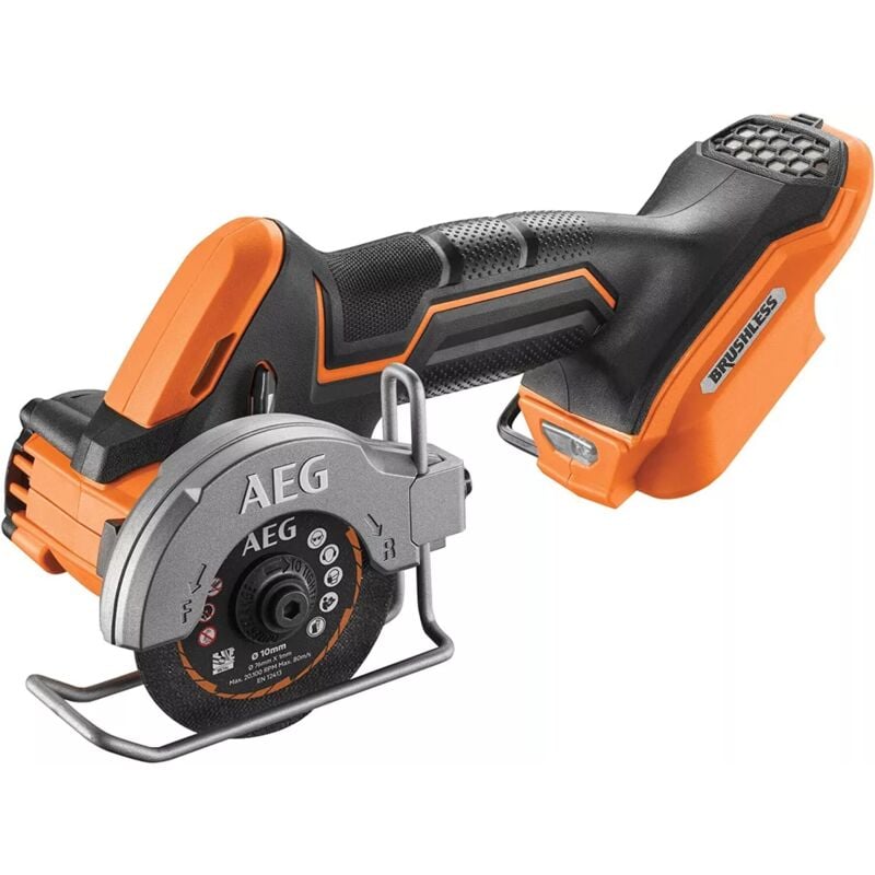 foto del prodotto aeg mini sega multimateriale subcompact 18v brushless, disco da 76 mm, 20.000 giri min, 6 dischi, senza batteria o caricatore bmms18sbl 0