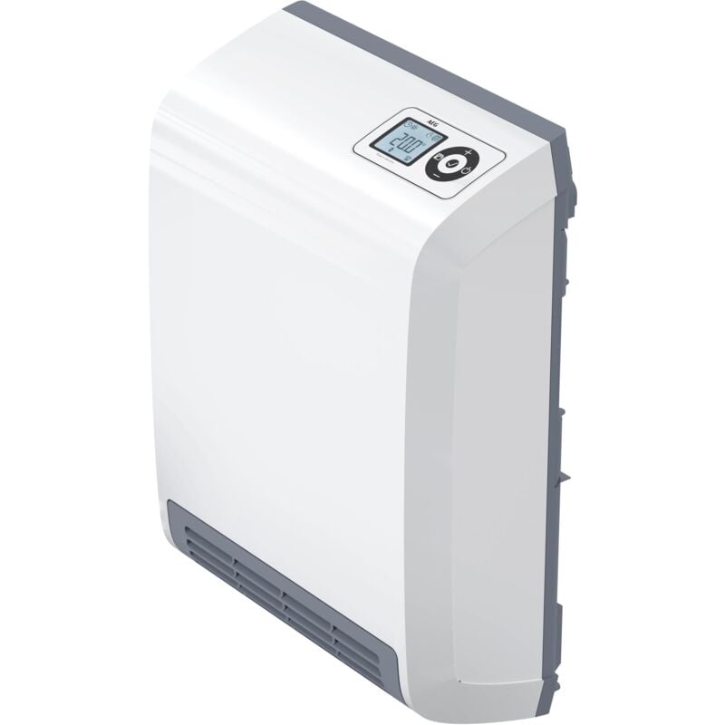 foto del prodotto aeg termoventilatore, bianco, 238296. termoventilatore rapido, 2 kw, schermo lcd, timer settimanale, rilevamento finestra aperta