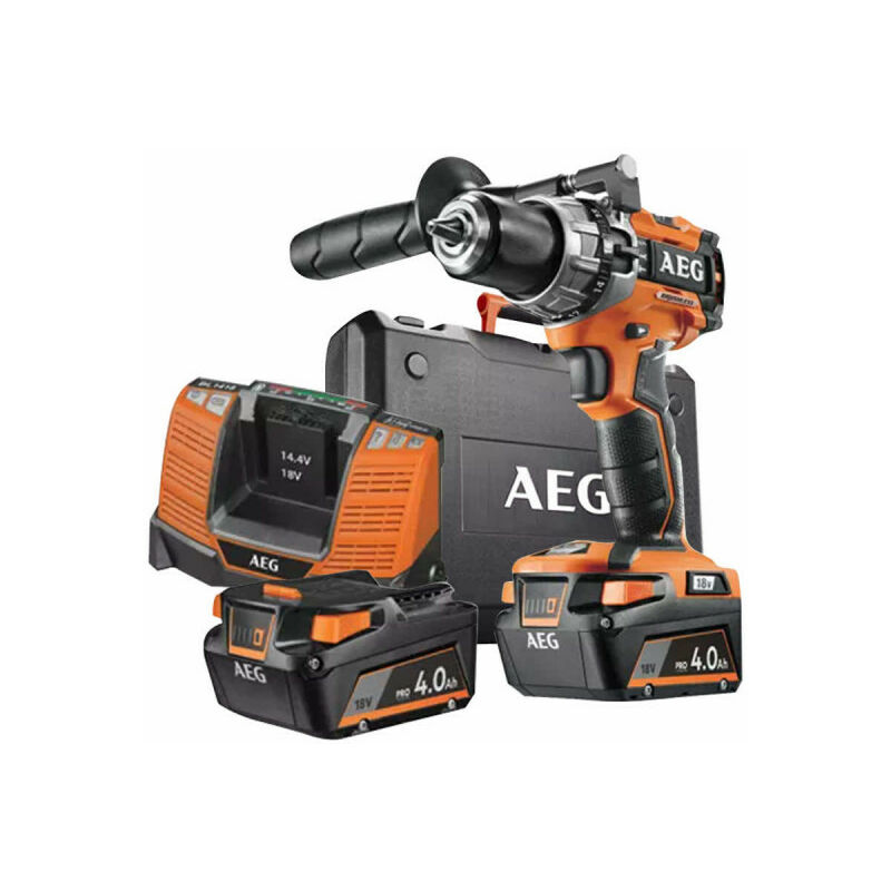 foto del prodotto aeg trapano a percussione brushless 18v 2 batterie 4.0ah 1 caricatore bsb18c2bl 402c