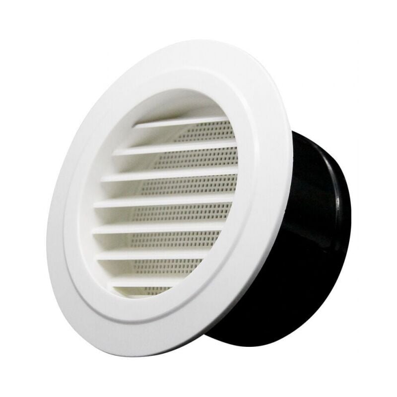 foto del prodotto aeratore 75mm, scarico aria condizionata centralizzato con griglia di protezione abs 75mm 
