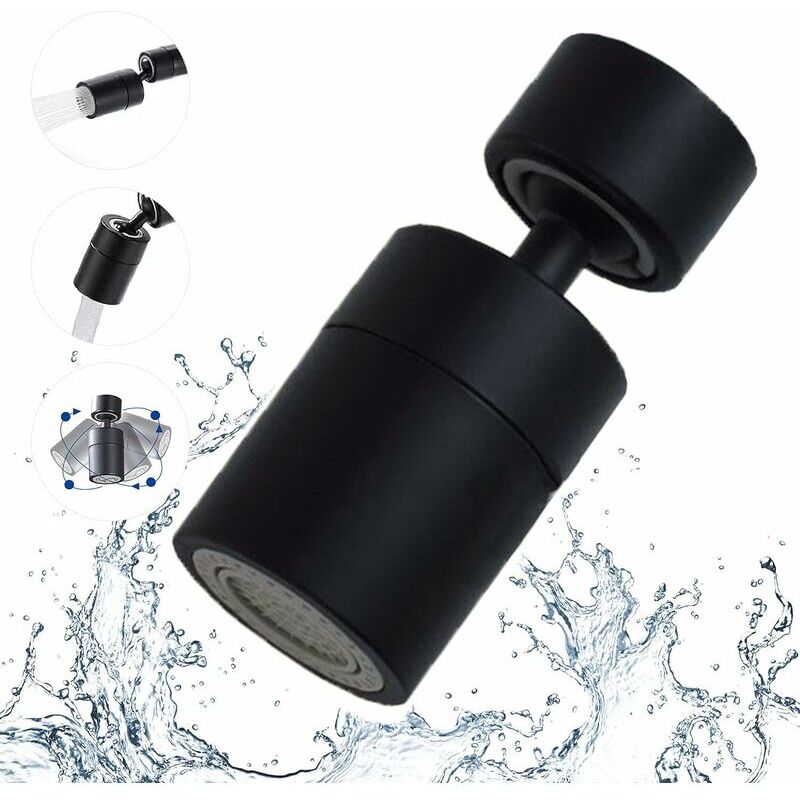 foto del prodotto aeratore per rubinetto aeratore per rubinetto rotazione a 360 gradi adattatore a 2 modalit filettatura interna 22 mm guazhuni nero 