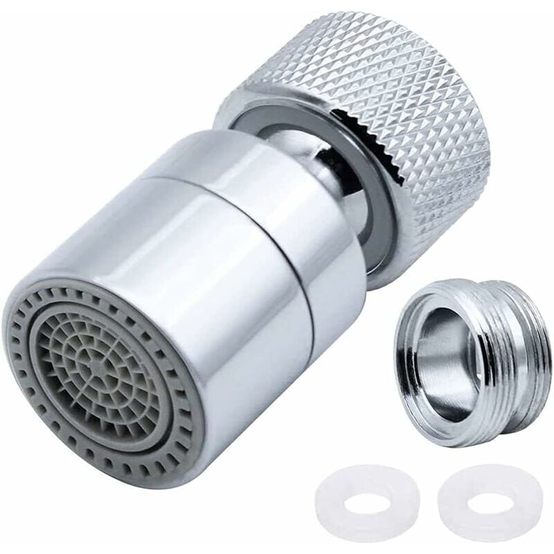 foto del prodotto aeratore per rubinetto girevole in ottone a 360 2 modalit regolabili, per rubinetti con ugello filettato esterno m22 o filettato interno m24