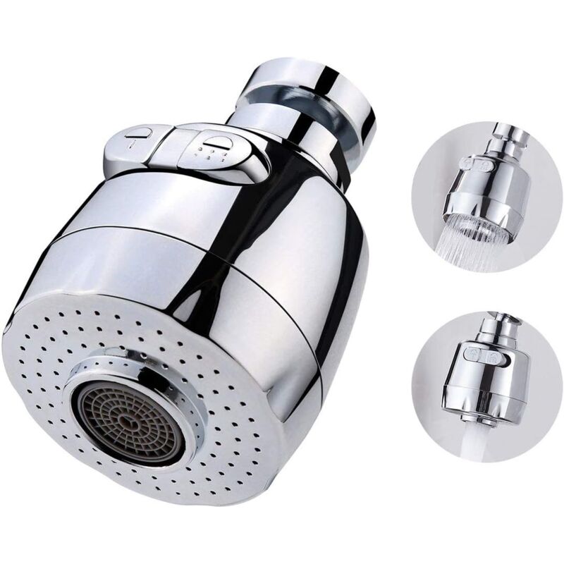 foto del prodotto aeratore per rubinetto pu ruotare di 360 gradi filtro per risparmio idrico spruzzo aerato e spruzzo doccia due modalit di acqua