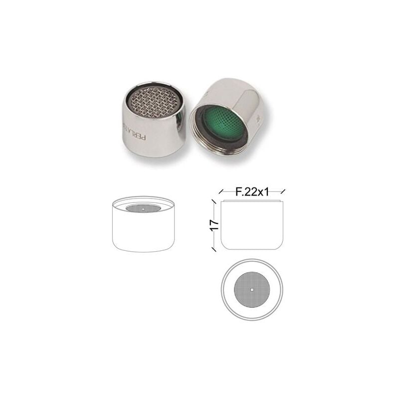 foto del prodotto aeratore perlator dl in ottone cromato, filetto f 22 1 454600oc