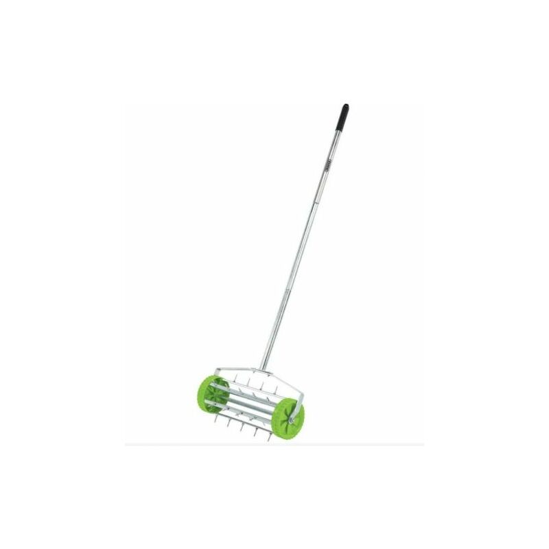 foto del prodotto aeratore professionale con ruote e manico 120 cm rastrello per giardino 38719 