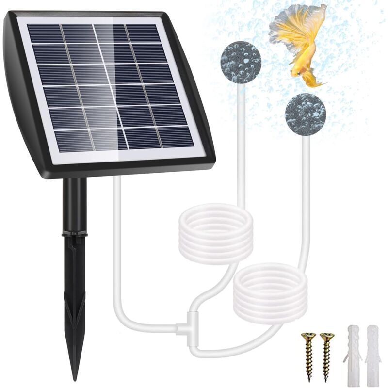 foto del prodotto aeratore solare per laghetti, pompa solare per ossigeno da 2 w, pompa solare per laghetti da 2200 mah, aeratore per acquari, aeratore per la pesca