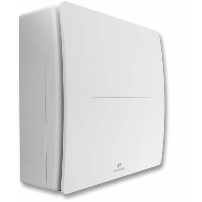 foto del prodotto aerauliqa qx80ht di aspiratore centrifugo diam.73,5mm 28 17w 104 62m3 h cod. pqx00013 2 velocit , con controllo di umidit e timer