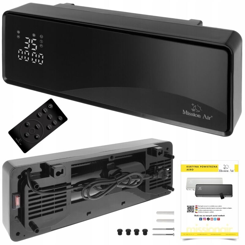 foto del prodotto aero 2000w barriera d aria nera