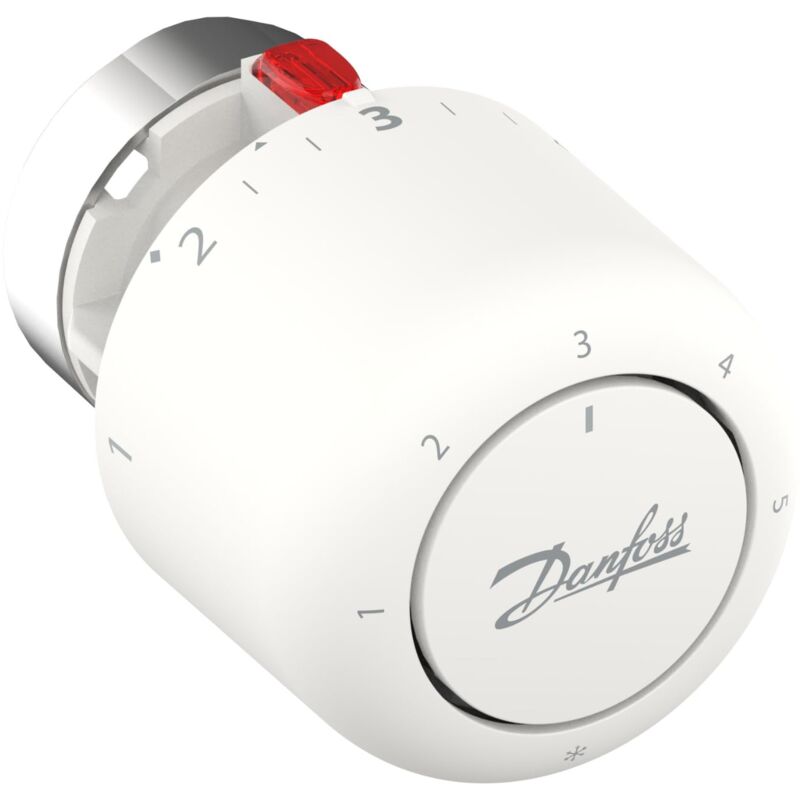 foto del prodotto aero ra v click, valvola termostatica per radiatore con soffietto termostatico riempito di gas e sensore integrato danfoss