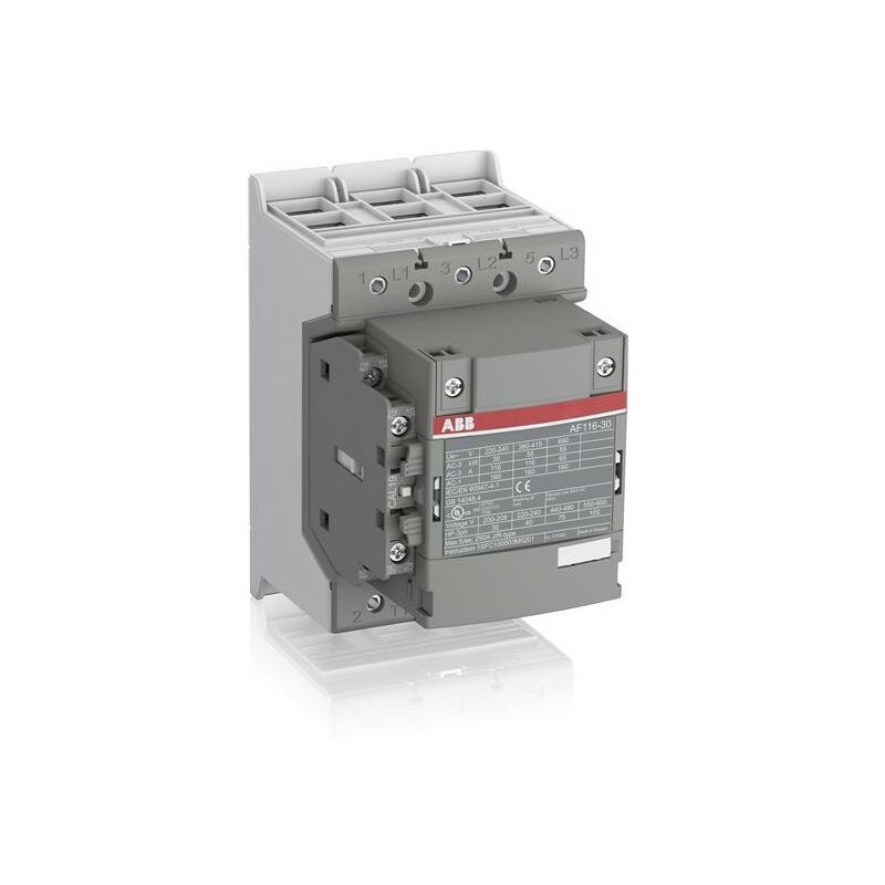 foto del prodotto af116 30 11 11 contattore 3p 55kw ac3 1no 1nc 24 60vdc 50 60hz abb