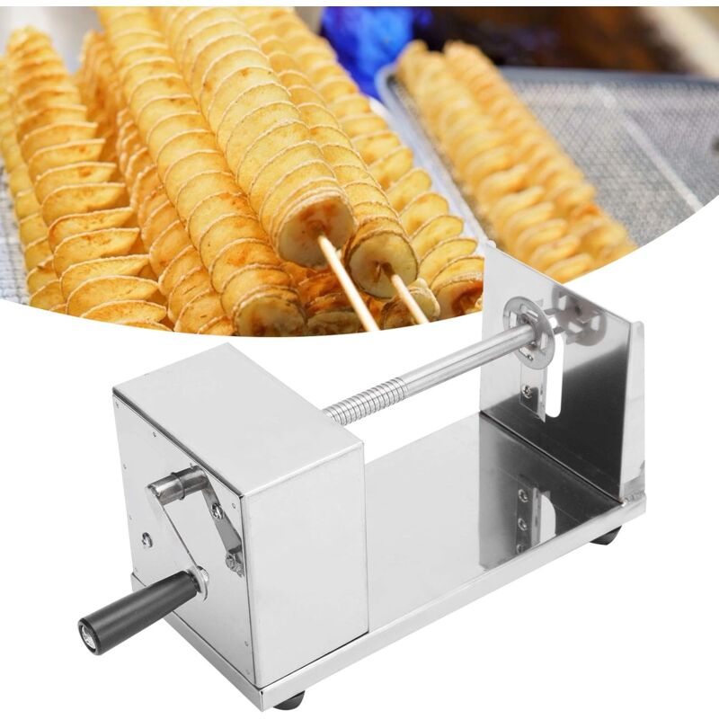 foto del prodotto affettapatate manuale in acciaio inox tagliapatate a spirale affettaverdure tagliapatate
