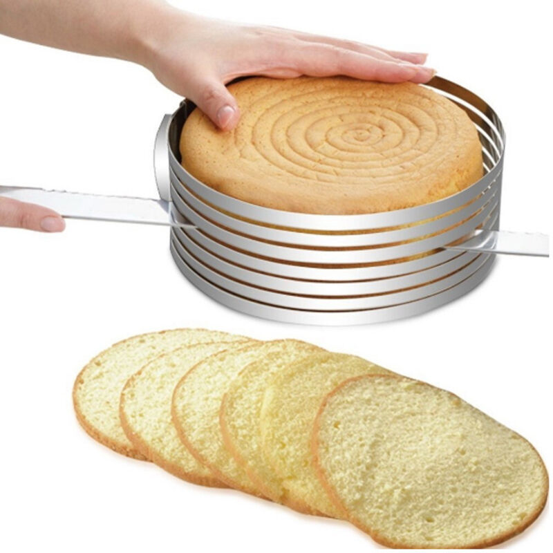 foto del prodotto affettatorte taglia affetta torta regolabile da 16 20 cm stampo anello acciaio trade shop traesio