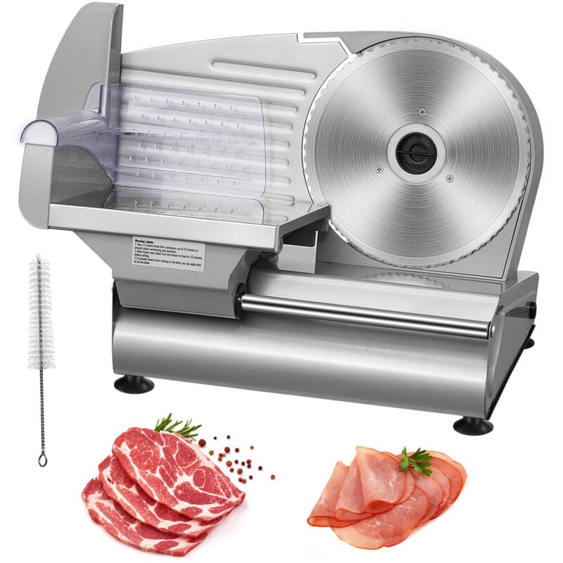 foto del prodotto affettatrice carne, affettatrice elettrica da 180 w con lama in acciaio inossidabile sus420 da 7,5 e protezione lama, spessore regolabile da 0 a 0,6