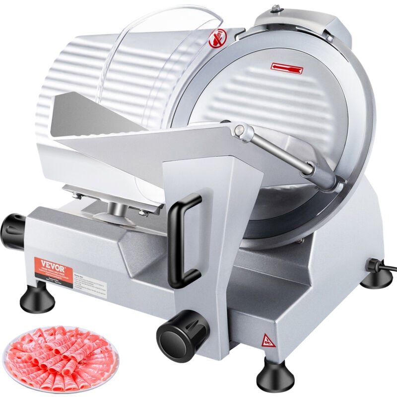 foto del prodotto affettatrice commerciale, affettatrice elettrica gastronomia 240 w, affettatrice elettrica per alimenti con lama in acciaio al carbonio da 10