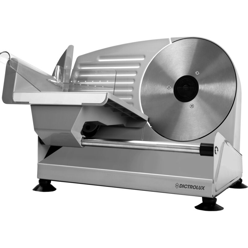 foto del prodotto affettatrice elettrica 200w affetta taglia salumi pane formaggio lama cm 19 per casa comoda per tutti gli usi in acciaio dictrolux
