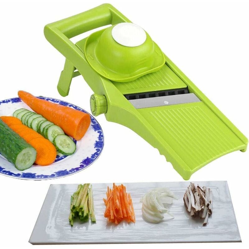 foto del prodotto affettatrice manuale per alimenti, affettaverdure 3 in 1 tagliaverdure professionale tagliapatate grattugiate per verdure, affettatrice per verdure