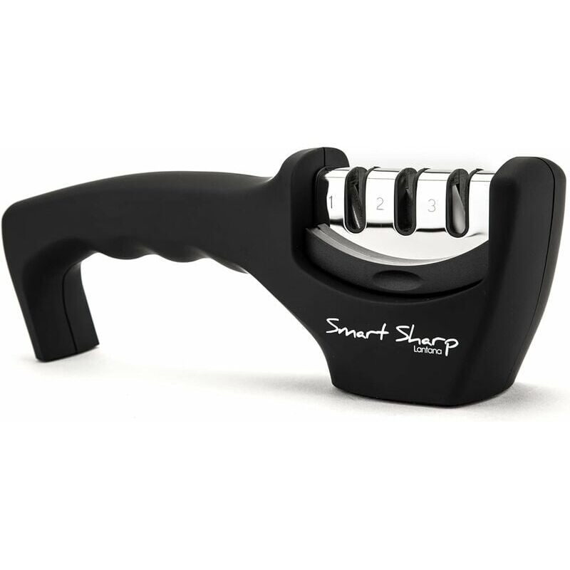 foto del prodotto affilacoltelli smart sharp a 3 stadi per coltelli da cucina risultato professionale design ergonomico pietra ceramica carburo di