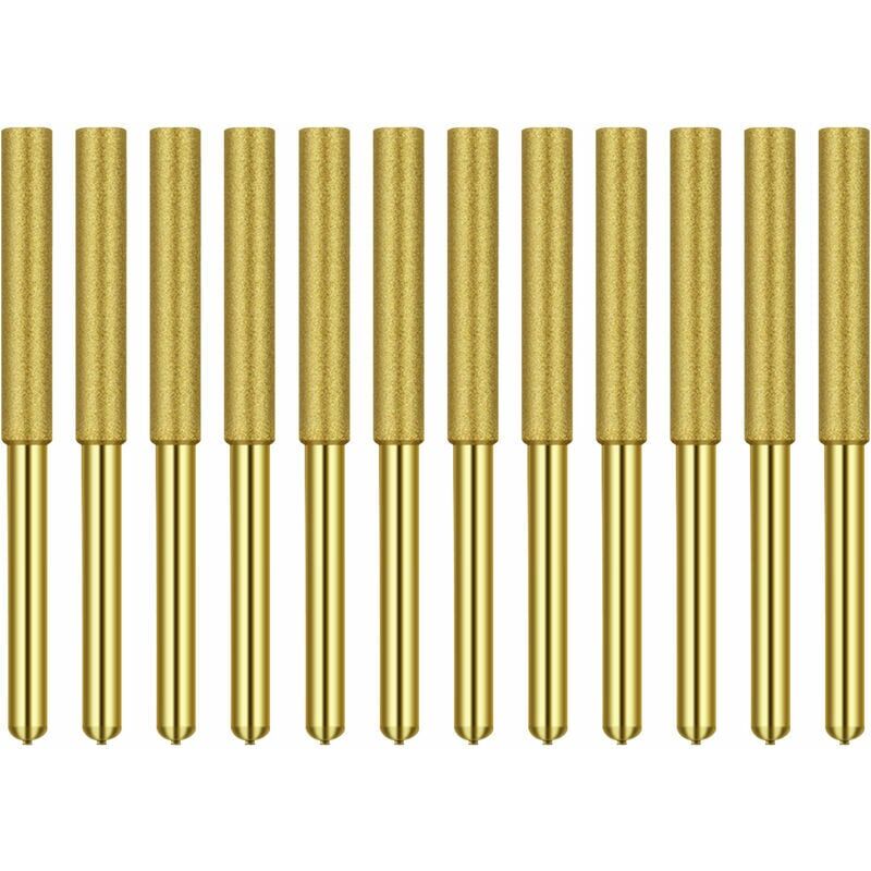 foto del prodotto affilatrice per motoseghe, affilatrice per motoseghe con rivestimento in titanio, mole diamantate per motoseghe, pietra, gioielli, legno, 12 pezzi,