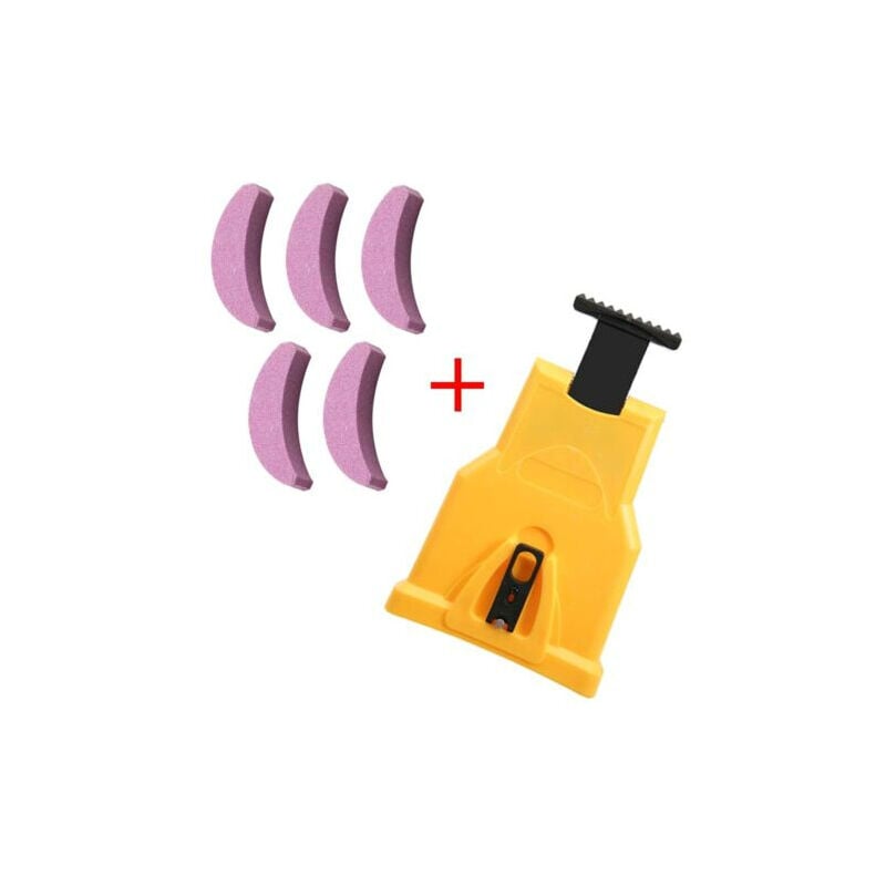 foto del prodotto affilatrice per motoseghe, set per affilatura motoseghe con 5 pietre per affilare, strumento rapido per la lavorazione del legno per boscaioli,