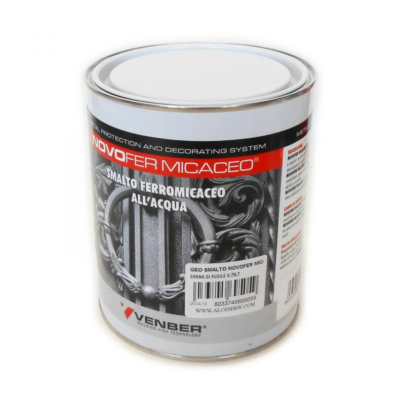 foto del prodotto aflex novofer 750ml smalto ferro micaceo acrilico all acqua per interni ed esterni, colori canna di fucile