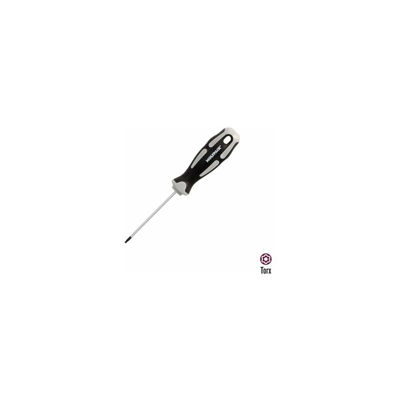 foto del prodotto aft cacciavite torx antimanomissione acciaio s2 manico tpr bimateriale. misura t08 x 3,0 x 75 mm.