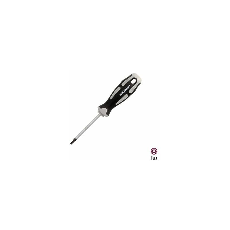 foto del prodotto aft cacciavite torx antimanomissione acciaio s2 manico tpr bimateriale. misura t15 x 5,0 x 75 mm.