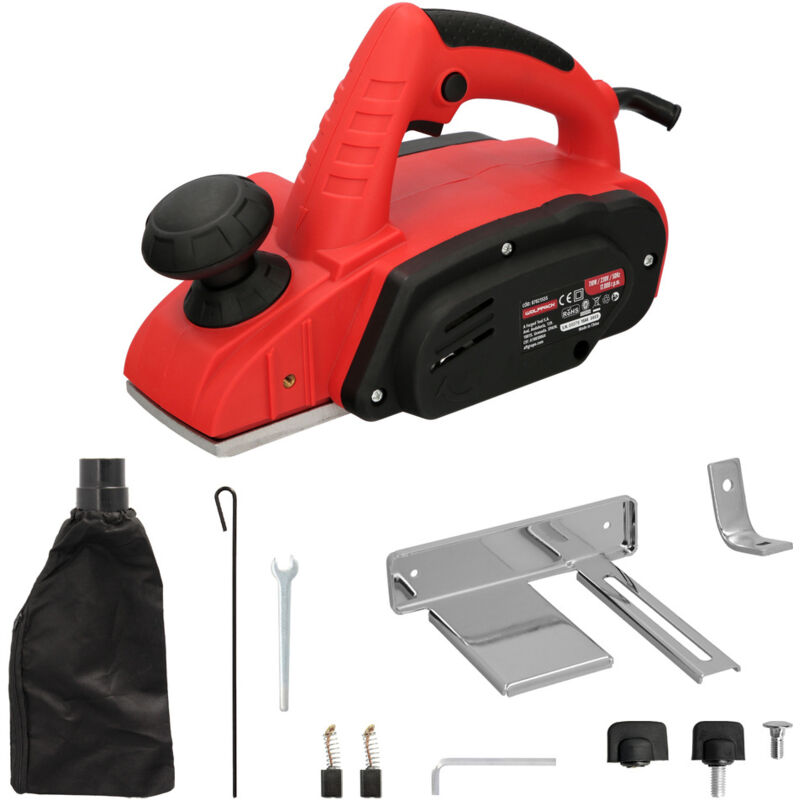 foto del prodotto aft - wolfpack linea profesional pialla elettrica 710 watt. larghezza di taglio 82 mm. profondità 2 mm. base alluminio acciaio pialla elettrica