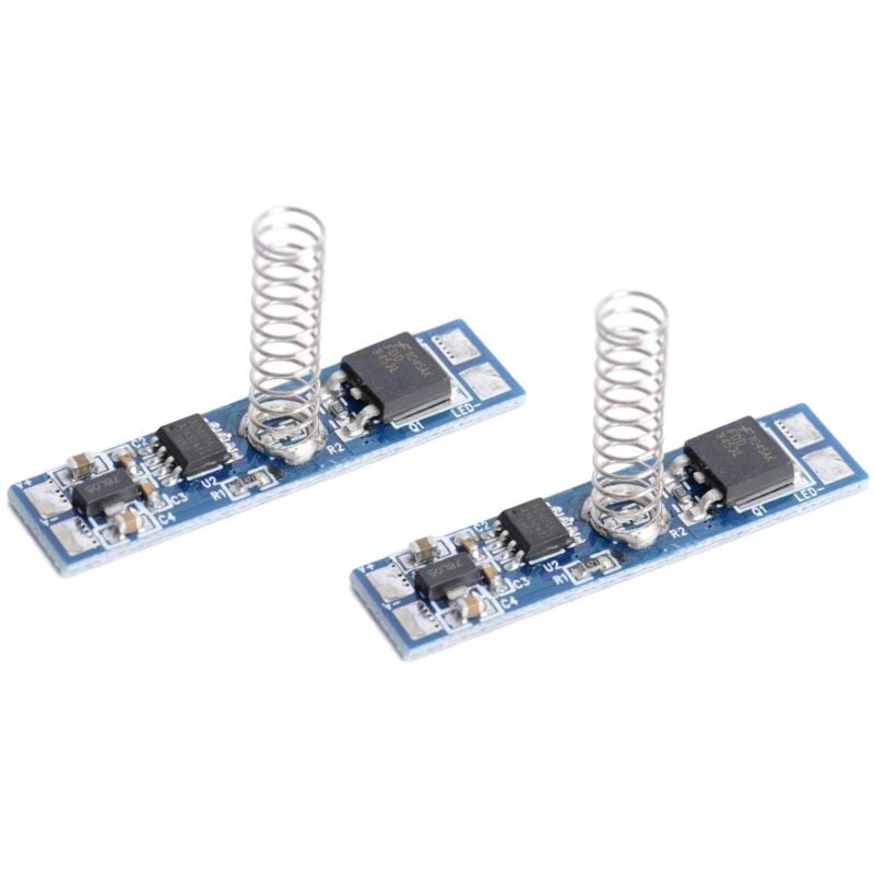 foto del prodotto aftertech 2pz interruttore dimmer touch 12v 24v 8a per profili in alluminio e strisce strip led con indicatore led blu con memoria