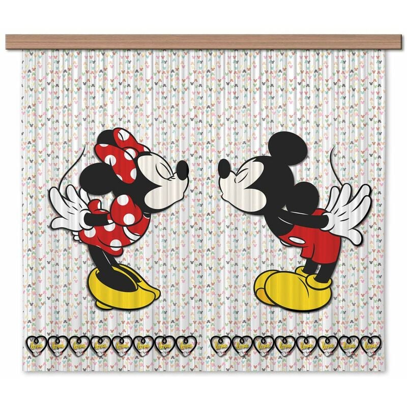 foto del prodotto ag design fcsxl 4371 disney mickey mouse, tenda tenda, 180 x 160 cm 2 pezzi 90 x 160 cm, plastica, multicolore, 0,1 x 180 x 160 cm