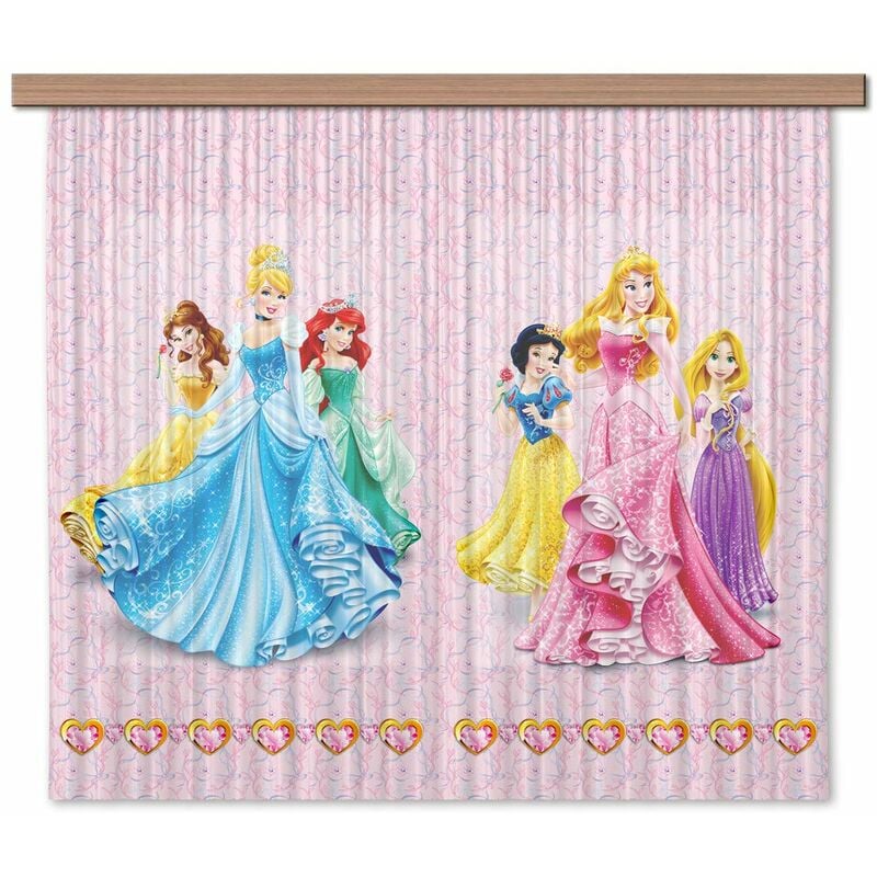 foto del prodotto ag design fcsxl 4372 principesse disney, tenda tenda, 180 x 160 cm 2 pezzi 90 x 160 cm, plastica, multicolore, 0,1 x 180 x 160 cm