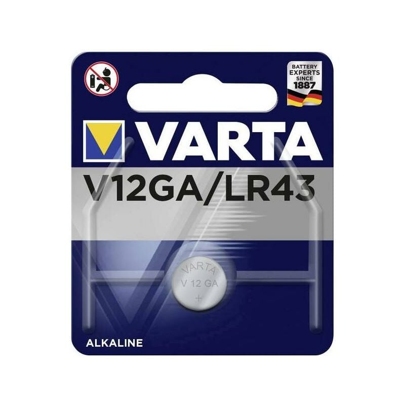 foto del prodotto ag12 batteria a bottone lr 43 120mah 1.5v varta