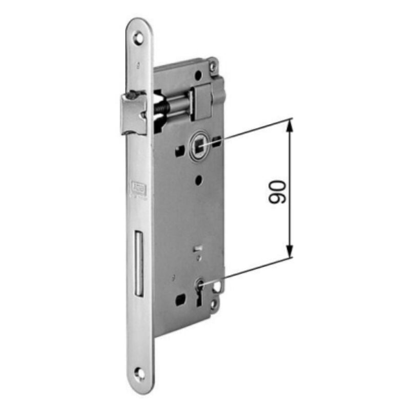 foto del prodotto agb serratura da infilare per porte interne a11 patent d90 f22 e40 con bordi tondi acciaio bronzato