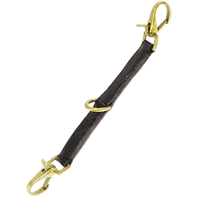 foto del prodotto aggancio in cuoio con moschettoni per cavezza - nero