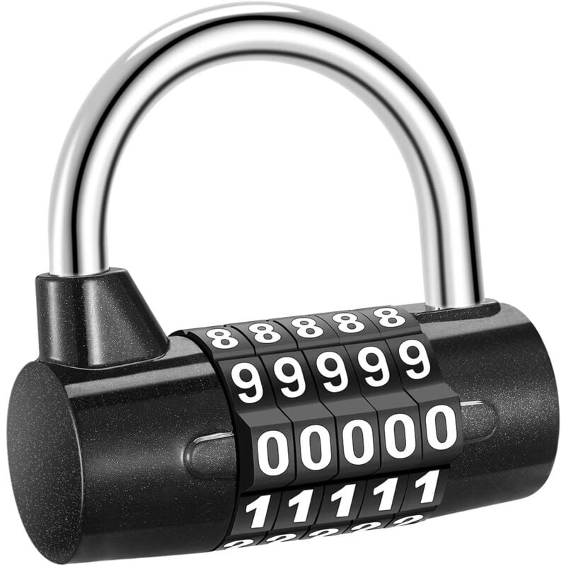 foto del prodotto aggiornamento 2020 lucchetto a combinazione, lucchetto a combinazione a 5 cifre, impermeabile, antiruggine, sicuro