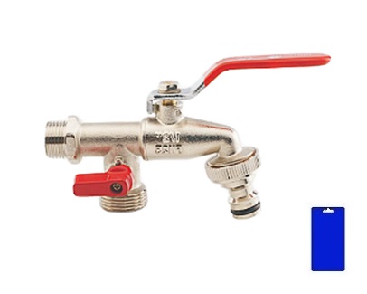 foto del prodotto aglaia rubinetto a sfera duplex c valvole e portagomma