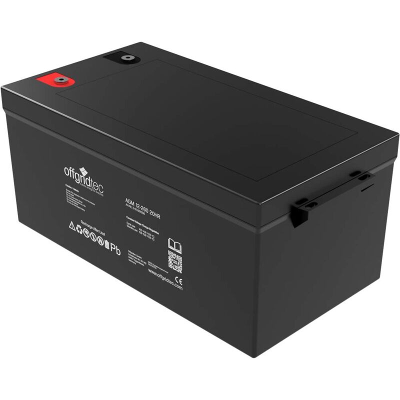 foto del prodotto agm 260 ah 20hr 12 v batteria solare estremamente resistente ai cicli 1006 offgridtec