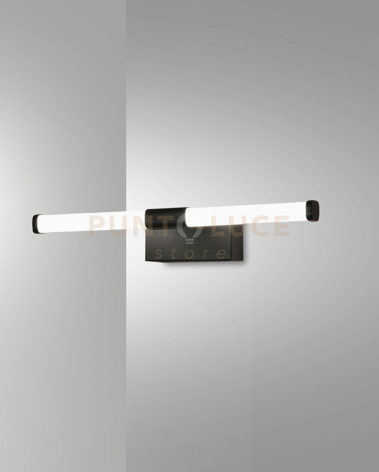 foto del prodotto ago applique nero da specchio a led 3000k 8w 480 lm l.33,5cm ip44