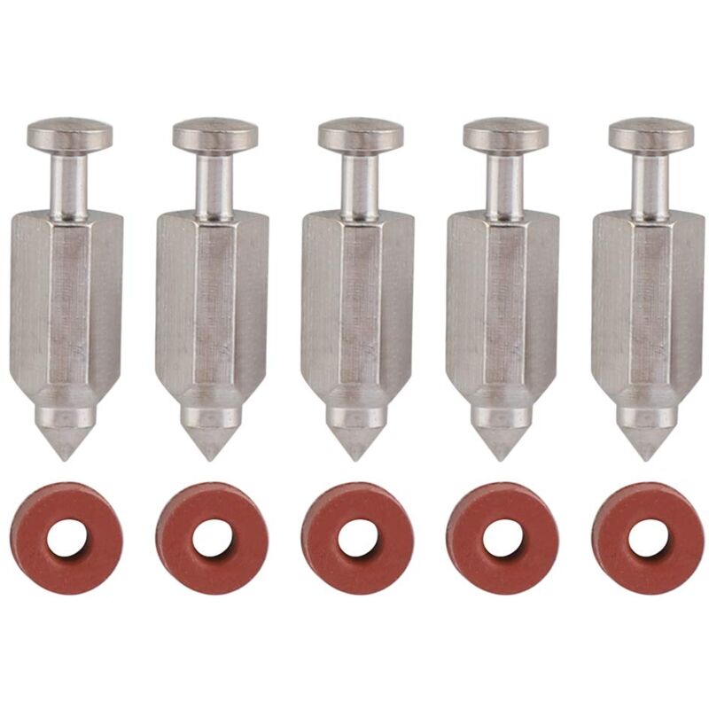 foto del prodotto ago del carburatore asixx, kit di riparazione della guarnizione della sede dell ago del carburatore da 5 pezzi per accessori per tosaerba briggs 